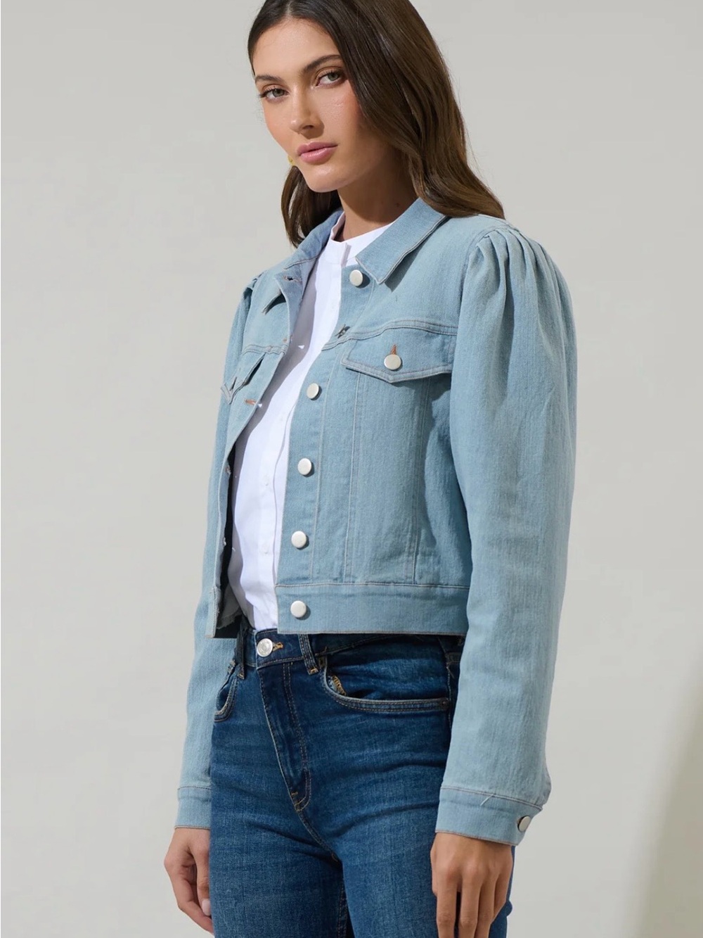 Sugarlips Light Blue Denim Jean Jacket - Picture 3 of 5